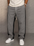 Suede Loose Fit Contrast Color Pants