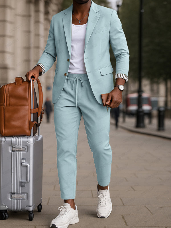 Timeless Striped Cuff Blazer Pants Set