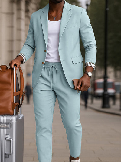 Timeless Striped Cuff Blazer Pants Set