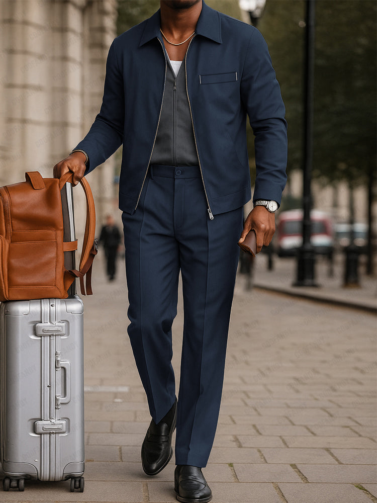 Casual Commuting Style Jacket Pants Set