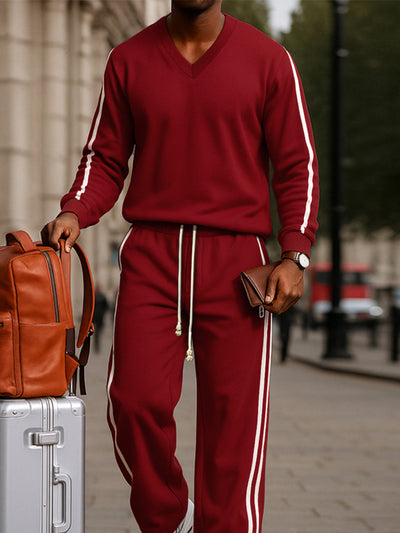 Sporty Side Stripe 2-Piece Sweatsuit