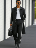 Modern Casual Contrast Tape Coat Pants Set