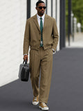 Casual Business Style Jacket Pants Set