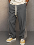 Casual Colorblock Side Zipper Accent Pants