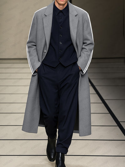 Urban Side Stripe Tweed Coat