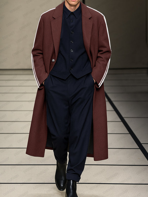 Urban Side Stripe Tweed Coat