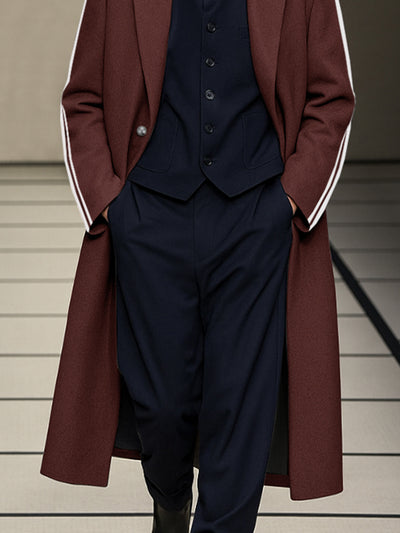 Urban Side Stripe Tweed Coat