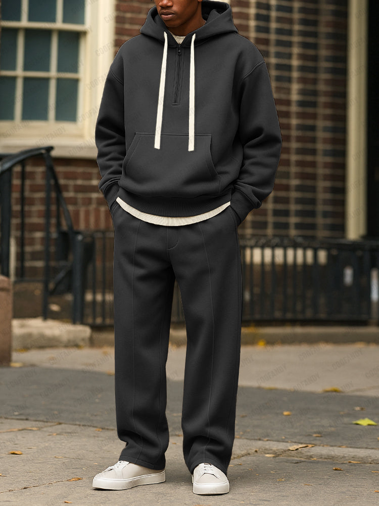Sporty Loose Fit Hoodie Jogger Pants Set – COOFANDY