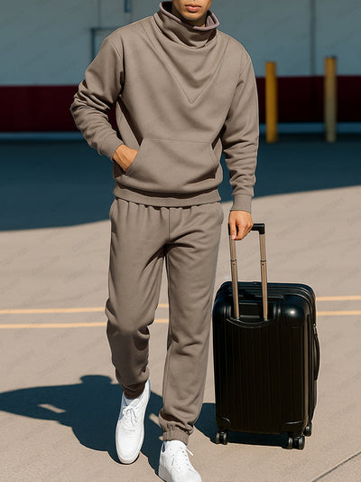 Stylish Cowl Neck Sweatshirt Jogger Set