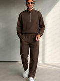 Minimalist Mock Neck Top Straight Pant Set