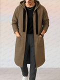 Casual Loose Fit Hooded Longline Jacket