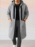 Casual Loose Fit Hooded Longline Jacket