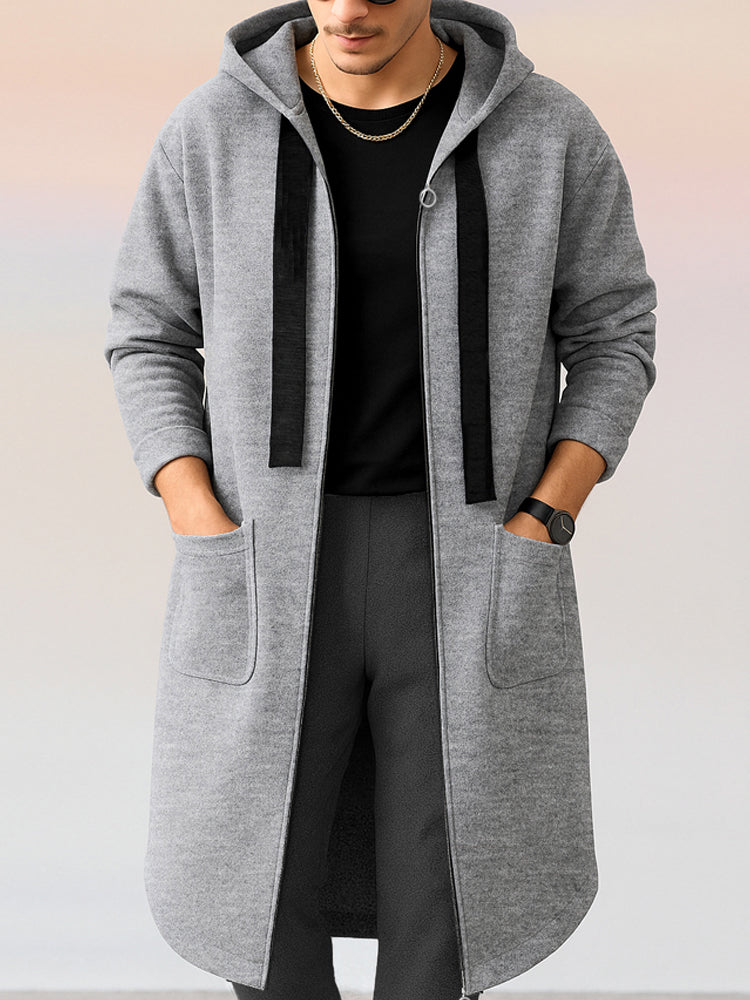 Long Compact Jacket Casual Loose Fit Hooded Longline Jacket – COOFANDY