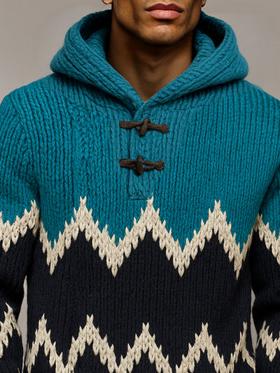 Trendy Comfort Hooded Jacquard Sweater