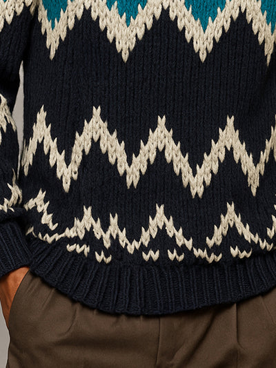 Trendy Comfort Hooded Jacquard Sweater