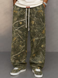 Casual Forest Camo Print Straight Leg Pants