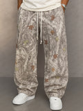 Casual Forest Camo Print Straight Leg Pants