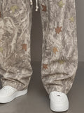 Casual Forest Camo Print Straight Leg Pants