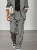Smart Casual Striped Blazer and Pants Set