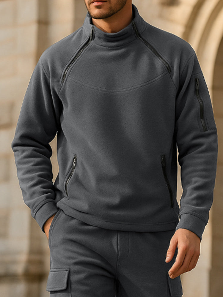 Comfort Fleece Zip Pockets Tracksuit Set