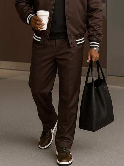 Modern Contrast Stripe Jacket Pants Set