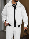 Urban Casual Plush Trim Jacket Pants Set