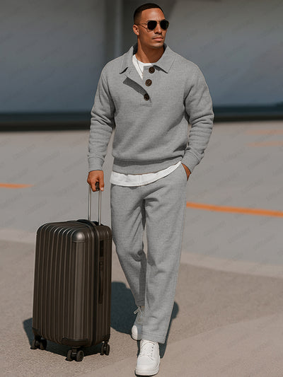 Elevated Casual Polo Shirt Pants Set