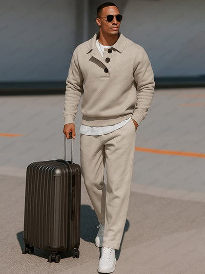 Elevated Casual Polo Shirt Pants Set