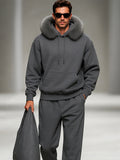 Cozy Fur Collar Hoodie Pants Set