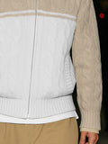 Comfy Two-Tone Cable Knit Jacket