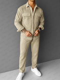 Classic Corduroy Shirt Pants Matching Set