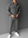 Classic Corduroy Shirt Pants Matching Set