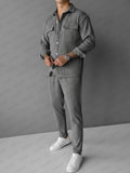 Classic Corduroy Shirt Pants Matching Set
