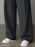 Casual Belt Accent Straight Cut Suit Pants