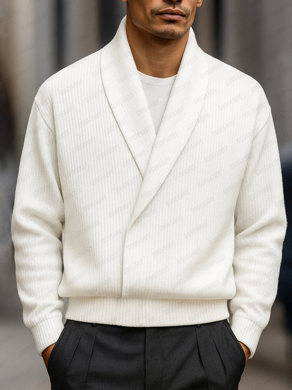 Elegant Shawl Collar Knit Sweater