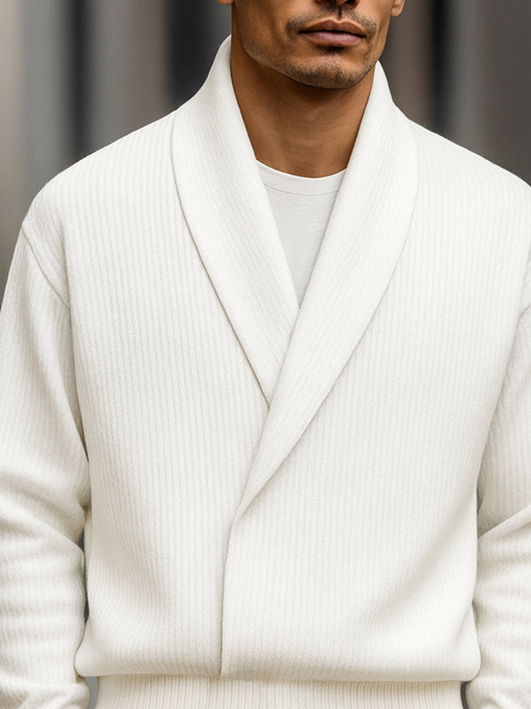 Elegant Shawl Collar Knit Sweater