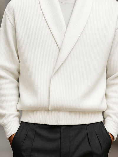 Elegant Shawl Collar Knit Sweater