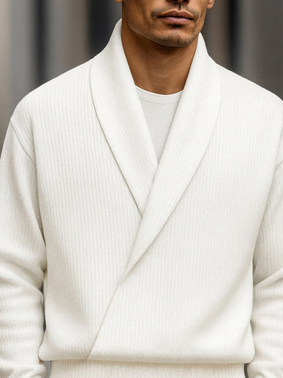 Elegant Shawl Collar Knit Sweater