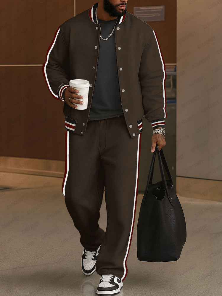 Timeless Colorblock Stripe Jacket Pants Set