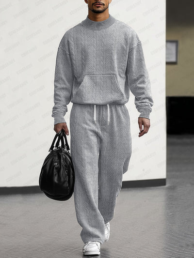 Athleisure Jacquard Loose Fit 2-Piece Set