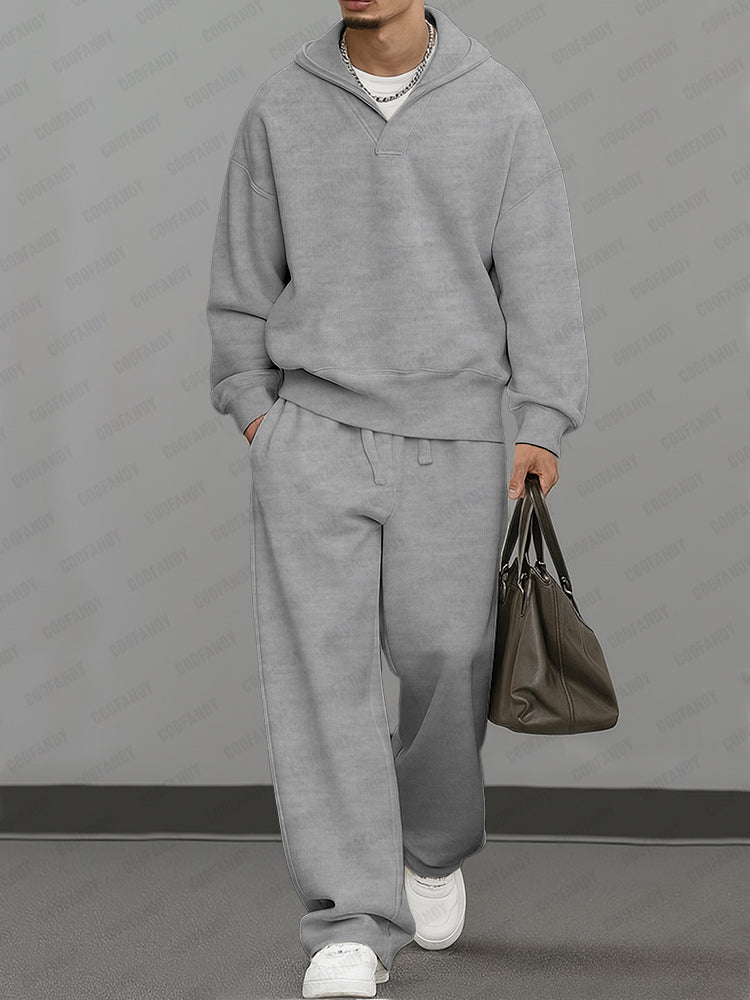 Casual Loose Fit Hooded Sweatsuit Set