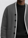 Versatile Contrast Trim Knit Cardigan