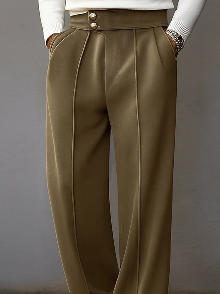 Modern Casual Straight Leg Suit Pants