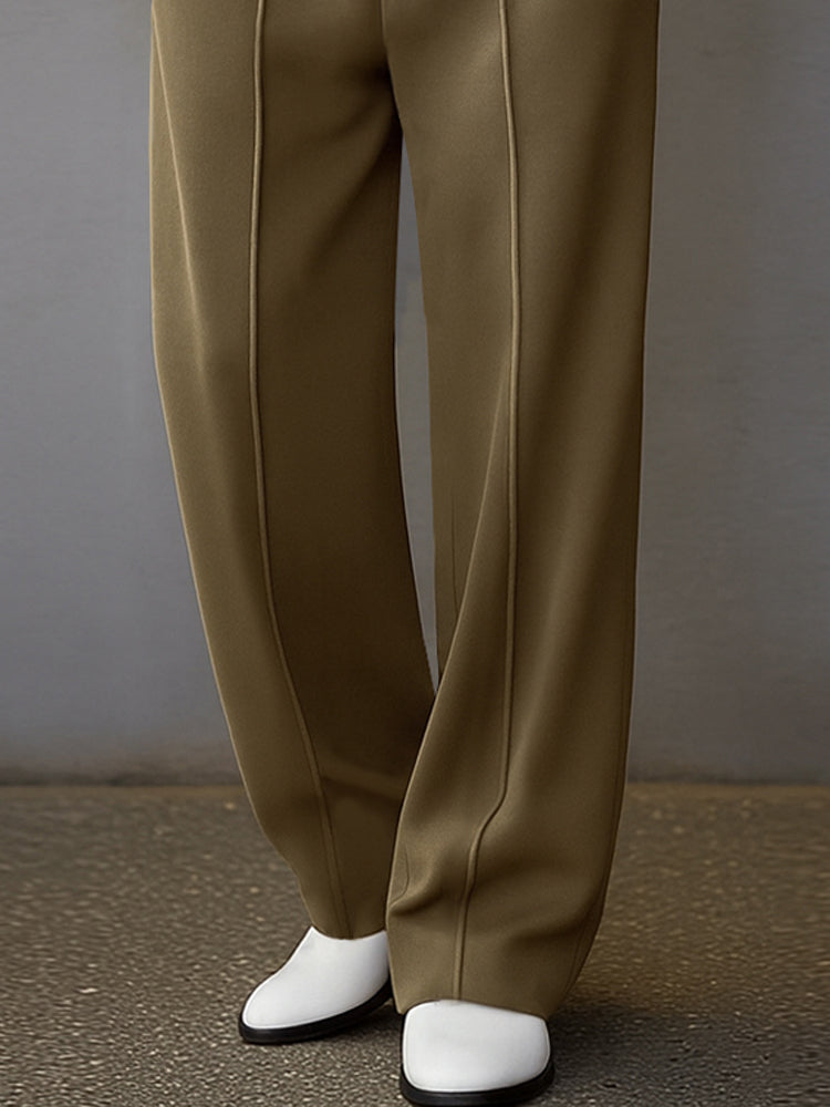 Modern Casual Straight Leg Suit Pants
