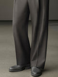 Comfort Fit Button Accent Straight Pants