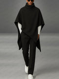 Urban Turtleneck Cloak Cape and Pants Set