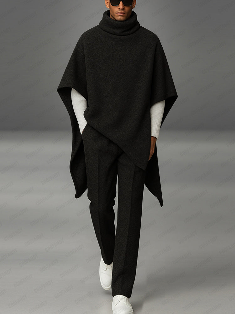 Urban Turtleneck Cloak Cape and Pants Set