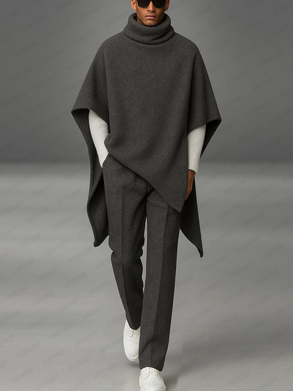 Urban Turtleneck Cloak Cape and Pants Set