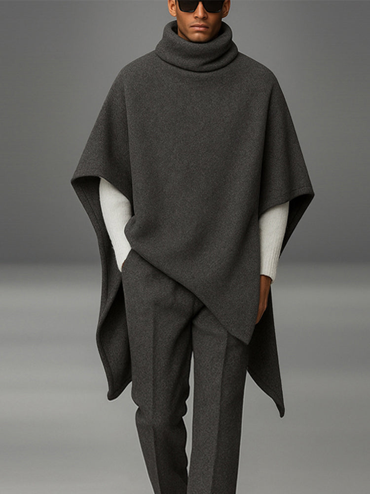 Urban Turtleneck Cloak Cape and Pants Set