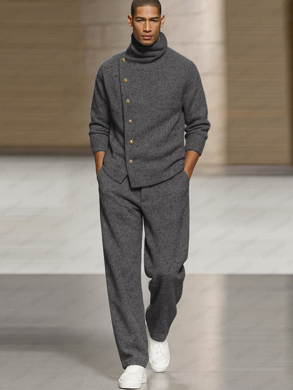 Smart Casual Turtleneck Pullover Pants Set